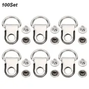 100Sets Shoelace Hook Eyelet Buckle Brass Shoe Leather Bag Rivet Tool 9x14mm