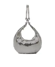 Versace Chain-Linked Mesh Clutch Bag One size silver