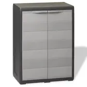 Garden Storage Cabinet with 1 Shelf Black and Grey