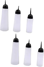 Healvian 6pcs Hair Dry Cleaning Bottle Hairdressing Rinse Bottle Salon Accessories Pointed Mouth Container Oil Applicator Bottle Hair Color Applicator Bottle Hair Dye White Plastic