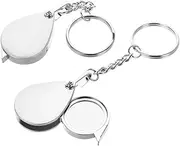 2PCS Pocket Magnifying Glass with Keychain Portable Handheld Optical Lens for Seniors Hobbyists and Detailed Inspection of Jewelry and Coins