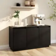vidaXL Sideboard Black 111x34x60 cm Solid Wood Pine OLL