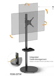BRATECK Mobile Spring assisted Display Floor Stand Fit Most 17'-35' Monitor Up to 10kg per screen VESA 75x75/100x100(NEW)