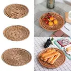 Round Display Plate Woven Kitchen Organization Plate Home Shop Hotel