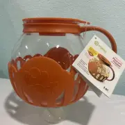 Microwave Popcorn Popper 3qt Ecolution Micro-Pop Temperature Safe Glass Orange