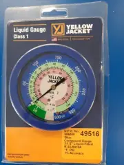 YELLOW JACKET 3-1/2" BLUE LO-SIDE "LIQUID FILLED" MANIFOLD GAUGE 22, 410A -49516