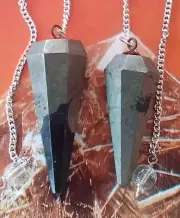 PYRITE DOWSING PENDULUM, Large Magentic PYRITE PENDULUM WITH POUCH