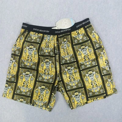 Peter Alexander Mens Toy Story Woody Cards Boxers Size M Pyjama Shorts New