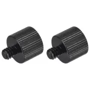 Mic Stand Adapter 1/4-20 Male to 3/8-16 Female Black 2 Pcs