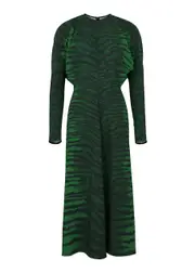 Victoria Beckham Tiger-print Panelled Midi Dress - Green - 14 (UK14 / L) 14 (UK14 / L)