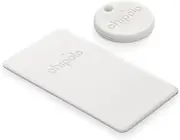 Chipolo Point Bundle - 1X ONE + 1x Card Item Finder, Bluetooth Tracker, Wallet Finder - Works with Google's Find My Device app (Android only) (Off White)