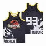 籃球球衣 THE LOST WORLD 93 JURASSIC PARK TRUCK 球衣縫紉刺繡高品質戶外運動黃色全新