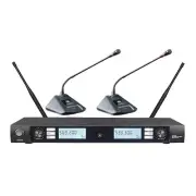 UHF Dual Wireless Conferemce Room Microphone System 2 Gooseneck Delegate mics