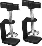 FIXOSHEE 2Pcs Desk Mount Clamps Durable Table Mounting Clips with Padding for Scratch Protection for Microphone Suspension Boom Arm and Organizing