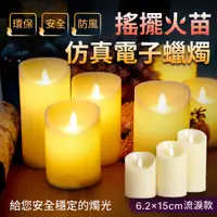 在飛比找PChome24h購物優惠-搖擺火苗仿真電子蠟燭 6.2x15cm流淚款 LED蠟燭燈 