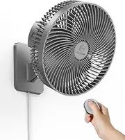 LEMOISTAR 10 Inch Wall Mounted Fan with Remote, 90° Oscillating, High Velocity 4 Speeds Timer, Adjustable Tilt,1.8m Cord, Ultra Quiet,for Bedroom,Garage, RV,Office, Home