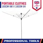 180cm Outdoor Foldable Clothes Airer Dryer Umbrella Rotary Clothesline Large
