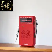 J-166 Small Transistor Radio AM FM, Battery Operated Radio with Tuning Light, Ba
