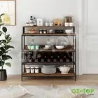 Wine Rack Bar Console Table Cabinet Storage Glass Bottle Holder Corner Sideboard