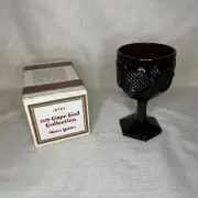 AVON 1876 Cape Cod Ruby Red Large Water Goblet. 6” tall W/ Original Box
