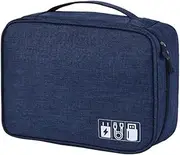 Electronics Organizer Travel Bag for Cable Acc ories Storage Bag Pouch Sepa ed Space for Cable Cord Charger Hard Drive Earphone Power Bank Dark Blue