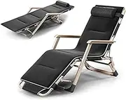 Zero Gravity Lounge Chair, Patio Lounge Chair,Steel Frame 600D Oxford Folding Camping Cot Chaise Bed with Removable 3D Memory Cotton Pad,for Camping Yard Beach Supports 300Lbs,Adjustable 17 Gears Loun