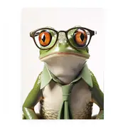 Frog Glasses Modern Art Painting Canvas Print