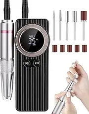 Portable Electric Nail Drill Machine 45000 RPM, Machine for Acrylic Nail Kit, Professional Rechargeable Electric Nail File, Efile Nail Drill Kit Gel Polishing Removing Suitable for Home