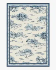 185' x 275' | Machine Washable Runner Rug | Kid & Pet Friendly | Indoor Rug | Provence Toile Delft Blue Rug | Ruggable