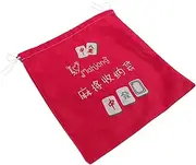 ERINGOGO Mahjong Storage Bag Mini Mahjong Reusable Drawstring Bags Mahjong Decoration Mahjong Tote Mahjong Carrying Case Drawstring Mahjong Holders Mahjong Small Bag Rosy Canvas