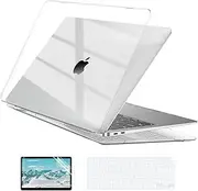EooCoo Hard Case Compatible with MacBook Air 13 inch 2022 2021-2018 M1 A2337 A2179 A1932 with Retina Display, Air 13.3 inch Case + Keyboard Skin Cover + Screen Protector, Crystal Clear