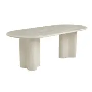 Raimon Furniture Gus Micro-Cement Coated Wooden Kitchen Dining Table 220cm Pebble