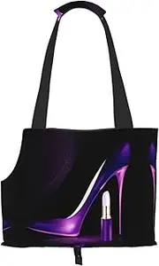 Elegant Purple High Heels with Lipstick print Pets Dogs Carrier Bags Puppy Carrier Dog Walking Bags for small Dogs and Cat and Rabbit