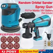 Cordless 5'' Random Orbital Sander 80 Din Paint Sprayer Spray Gun For Makita 18V