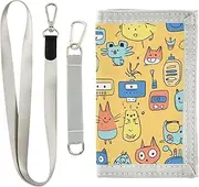 [Yoogain] Cartoon Funny Monsters Yellow wallet for men for women minimalistic travel wallet for men with lanyard, cartoon funny monsters yellow, 1 size, Fashion
