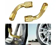 2x 90 Degree Brass Air Tyre Valve Extension Adaptor Car Tire Stem Extender Tools