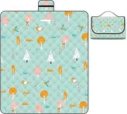XAUCY Outdoor Picnic Blanket Folding Waterproof Camping Mat Machine Washable Beach Blanket Portable Tent Ground Mat(A,150cm*200cm)