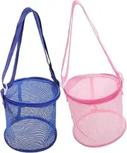Kisangel 2Pcs Mesh Beach Bag Outdoor Swimming Sundries Organizer for Lightweight for Beach Play Fun Present