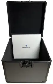 CheckOutStore Black Limited Aluminum 12" LP Vinyl Record Box (Holds 100 Records)