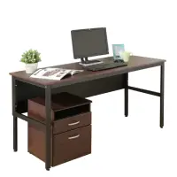 在飛比找momo購物網優惠-【DFhouse】頂楓150公分電腦桌+活動櫃-胡桃色
