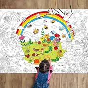 Bug Garden Giant Coloring Poster Insects Party Table Cover Jumbo Bugs Birthday Party Tablecloth Spring Summer Coloring Crafts for Kids Home Classroom Activities Parties Decorations Supplies 43×31 Inch