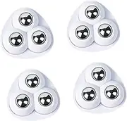 Perfeclan 4 Pieces Self Sticky Caster Wheel Mute 360° Rotation Swivel Furniture Sliders for Mop Bucket Storage Box Kitchen Appliances, White