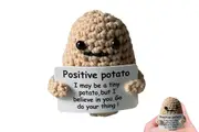 Toy Funny Knitting Potato Tiny Doll Positive Potato Inspired Toy with Card for Gift Decoration-Style 1