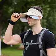 [Ling88] Women's Sun Hat Unisex Summer Outdoor Sports Cap Cap Wide-Brim Empty Plate Pull Telescopic Eaves Sunscreen Empty Hat Sunscreen Summer Sun Hats Big Brim-2