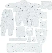 [GAROZATION] Baby Breathable Cotton Jumpsuit Set Spring Clothing for Infant Bib Towel