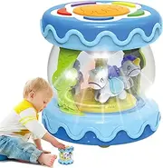 Musical Light Up Rotating Toys | Carousel Interactive Rotating Light Up Toddler Toy | Interactive Toddler Electric Drum for Learning Visual, Hearing, Crawling Skill
