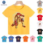 10色兒童棉短袖T恤印有可愛鋼鐵人 IRON MAN卡通圖案（可批發）
