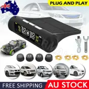 Solar Wireless TPMS Car Tire Tyre Pressure Monitoring System 4 Sensors OZ