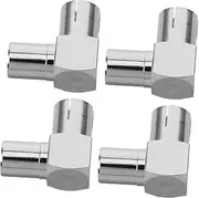 KICHOUSE 4pcs F- Male to Female Tv Antenna Connector 90 Degree Right Angle Antenna Adapter for Wall Mounted Tv Satellite Cables