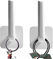 -Adhesive Bathroom Towel Ring, Stick on Hooks Stainless Steel, Strong Sticky Hooks, 2.76x2.76x4.57 Inches, Wall-Mounted Design, Reusable and Removable for Bathroom, Kitchen